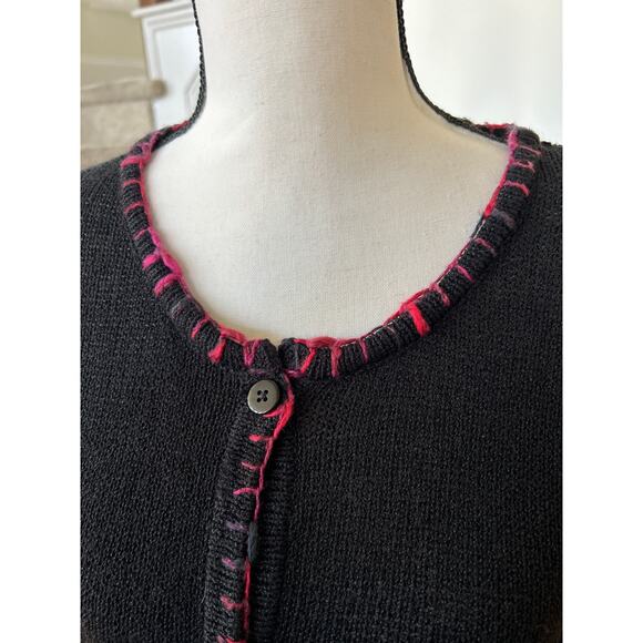 Vintage Coldwater Creek Black Rabbit Hair Playing Cats Cardigan - Picture 2 of 8